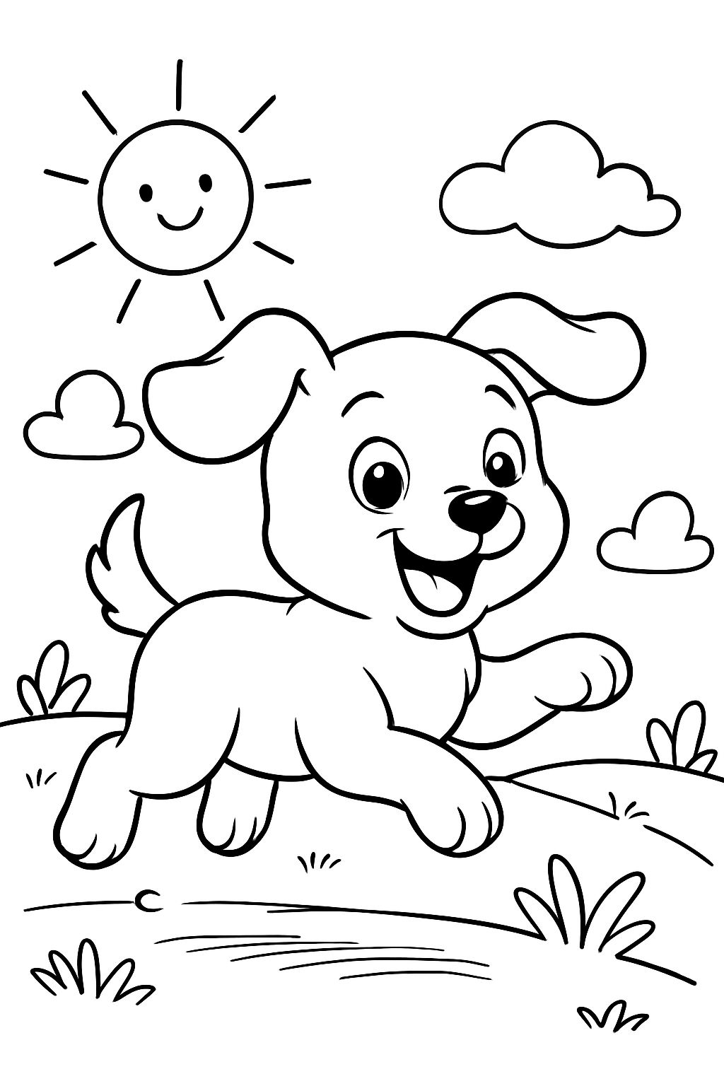 a cute puppy running