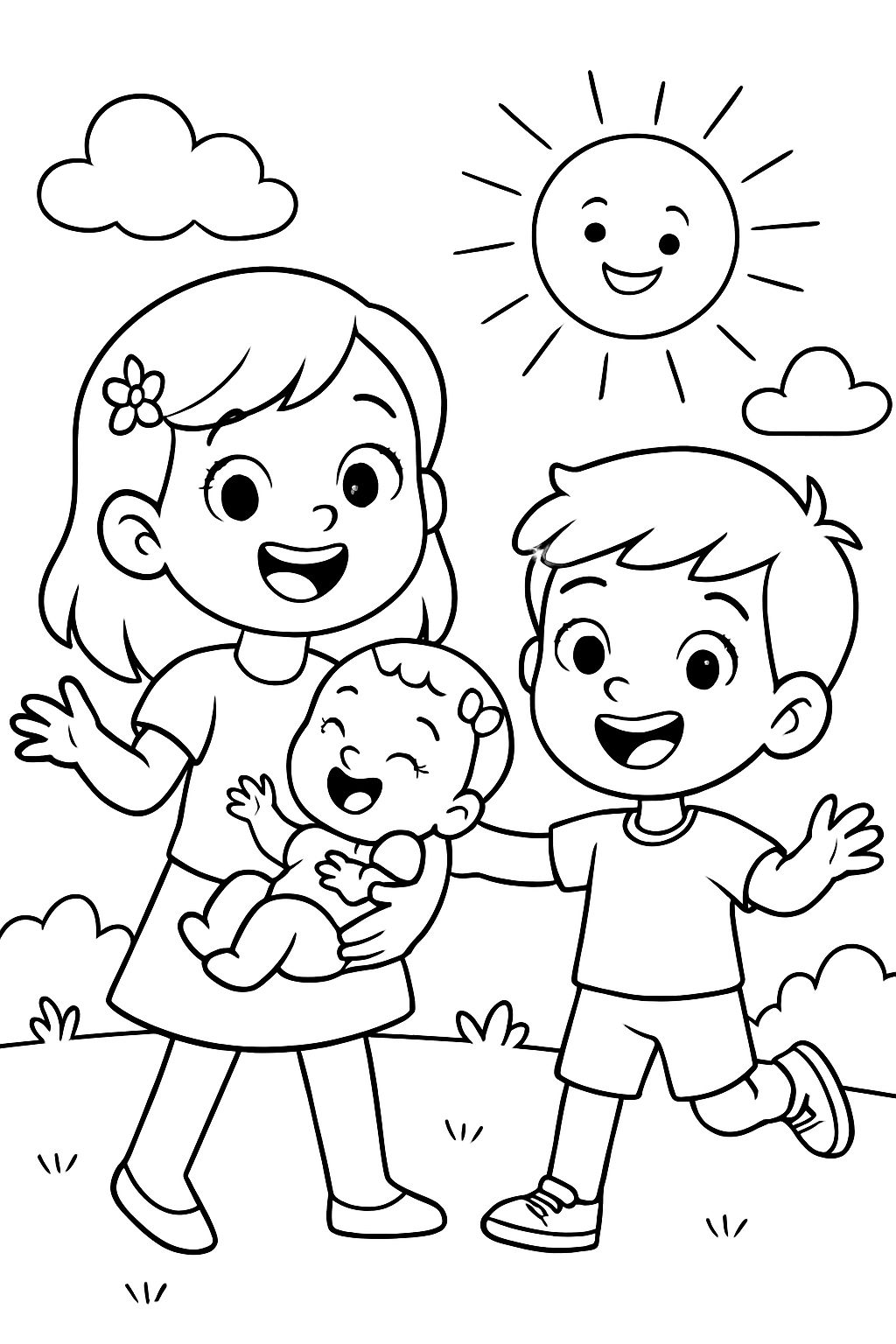 Ältere Schwester, Bruder und kleine Schwester Ältere Schwester, Bruder und kleine Schwester