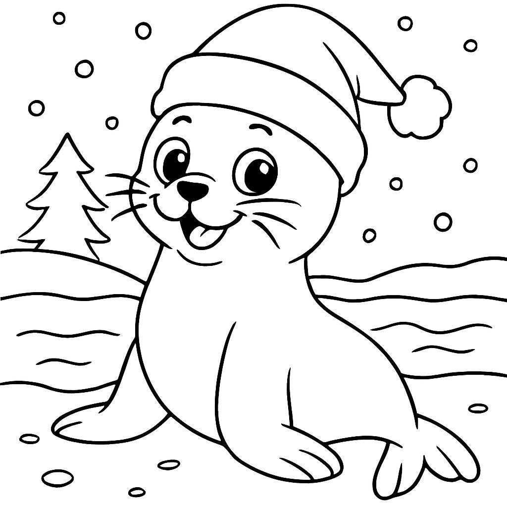 Seal with Santa's hat Seal with Santa's hat