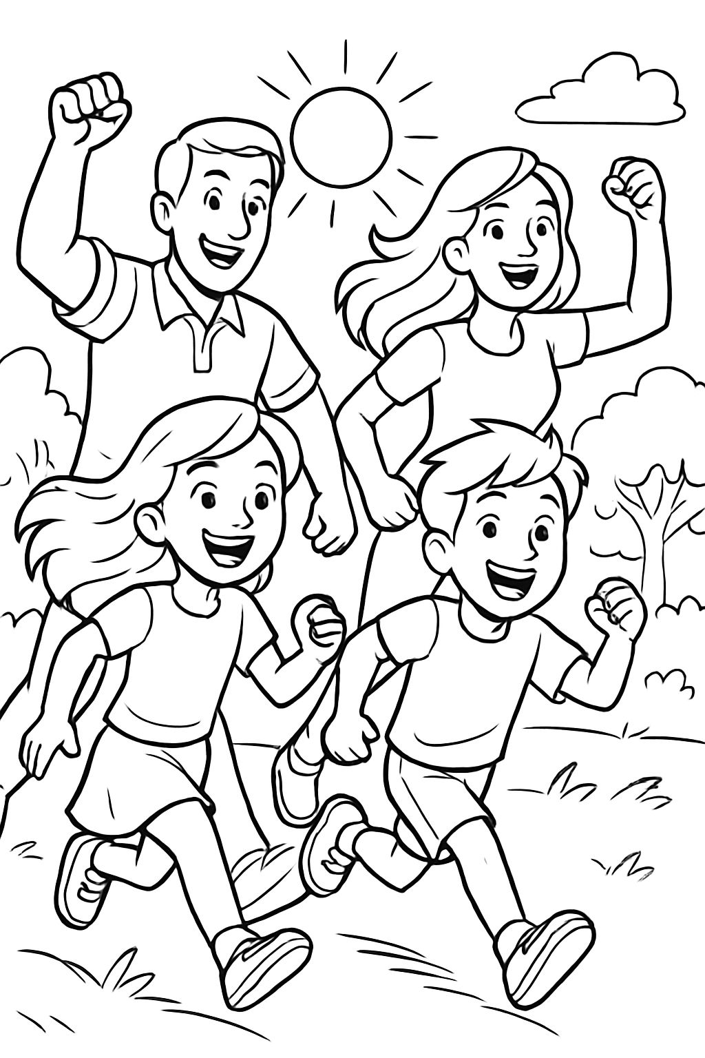 family with girl and boy