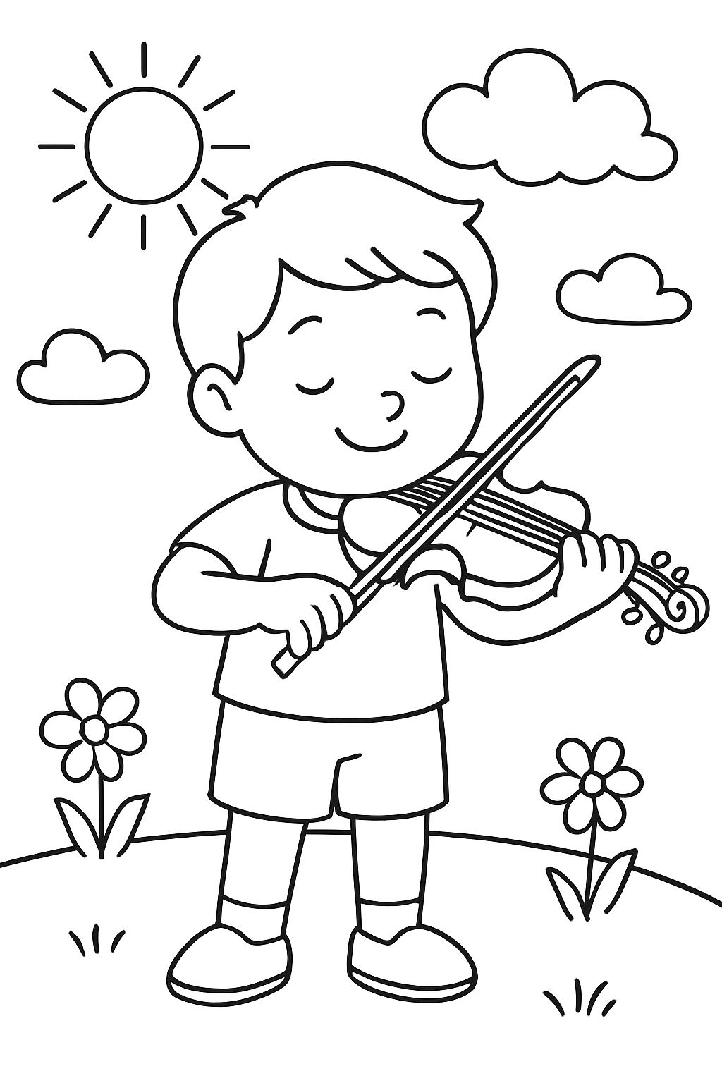 Child playing the violin