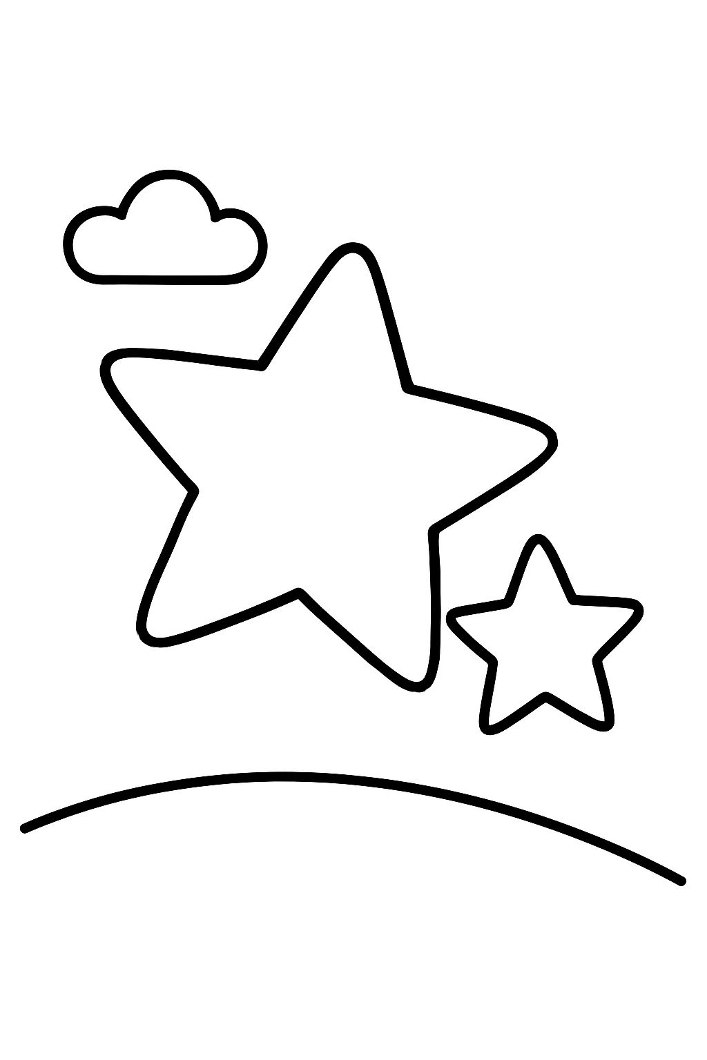 uma estrela grande e uma estrela de tamanho médio