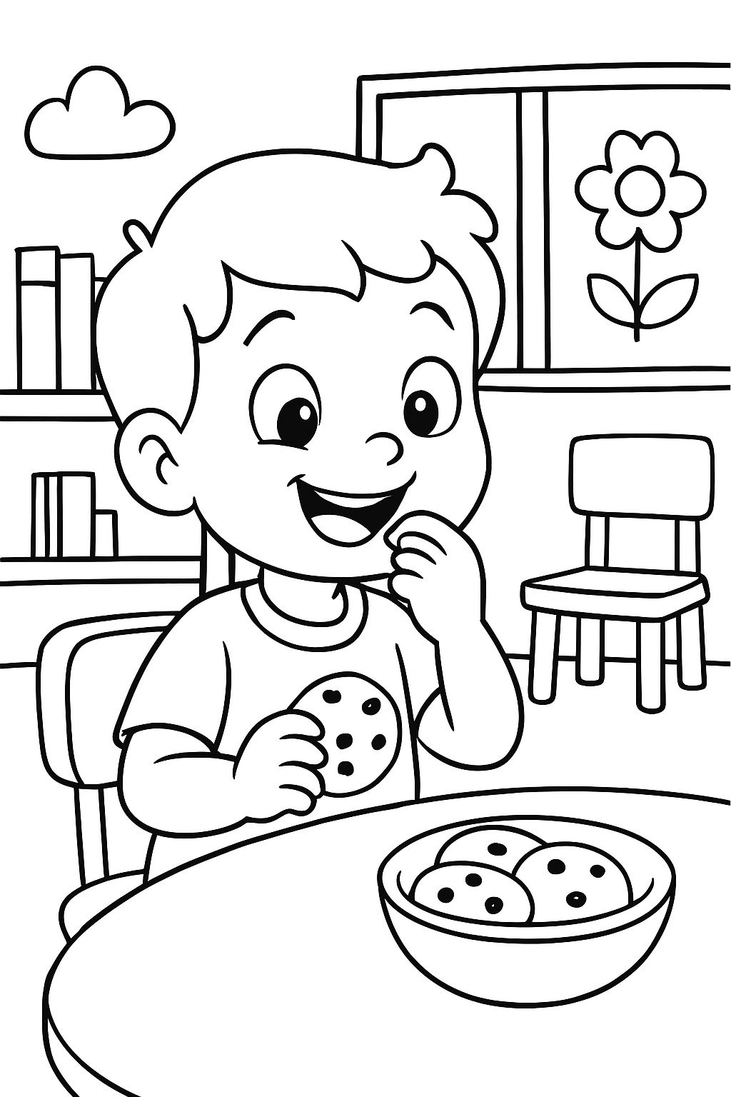Child munching on sweets in kindergarten