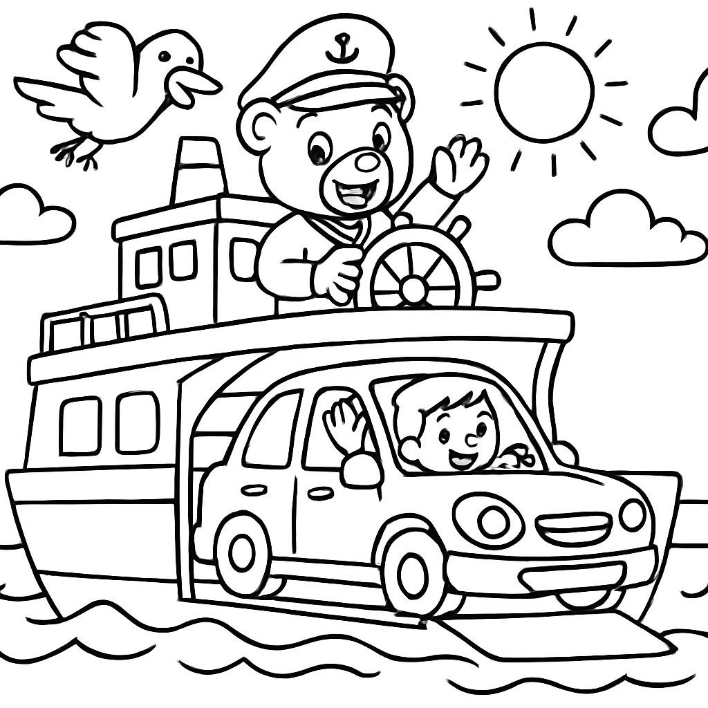 uma balsa que transporta carros uma balsa que transporta carros