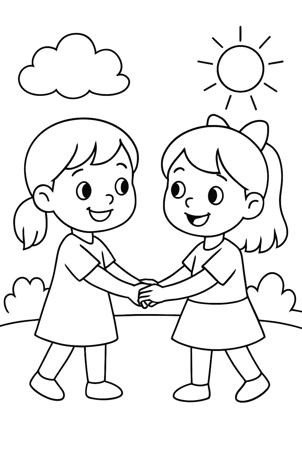 two girls squeezing their hands two girls squeezing their hands