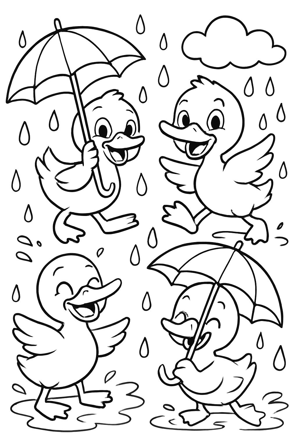 ducks happy in the rain