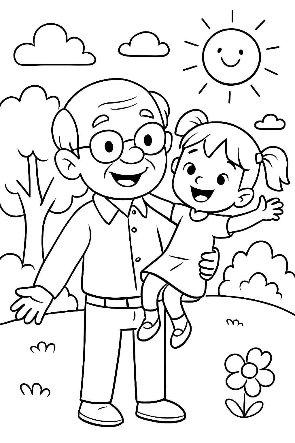 a grandfather with his granddaughter a grandfather with his granddaughter
