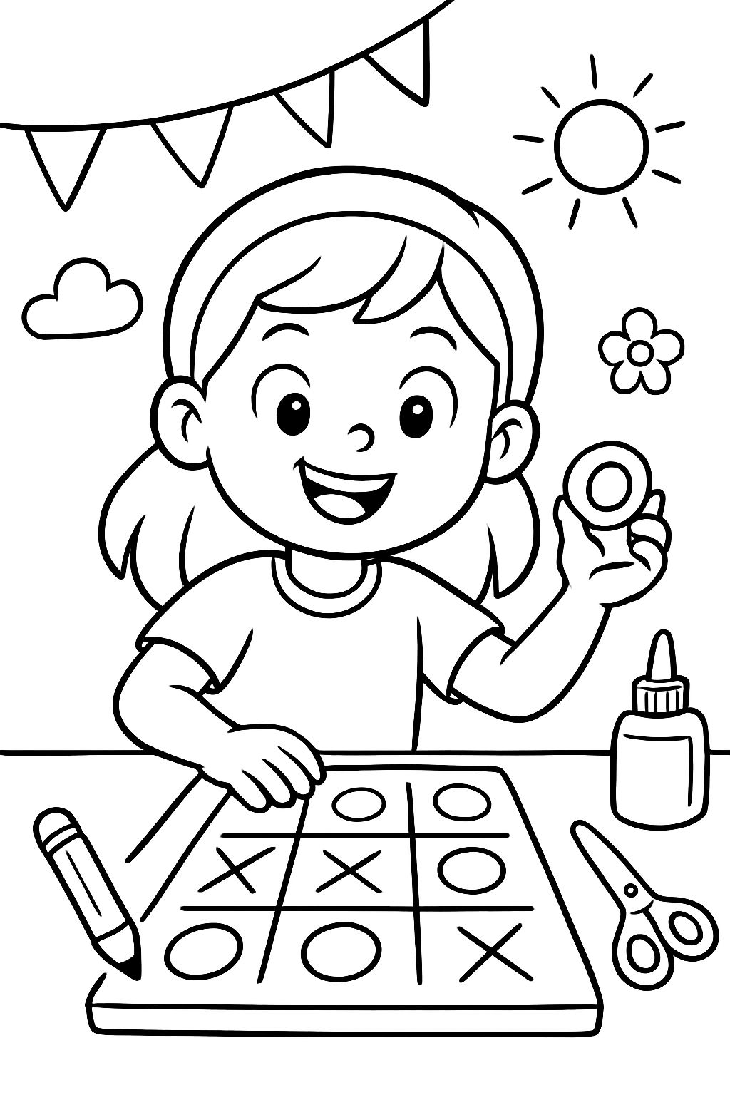Les enfants fabriquent des jeux de Tic Tac Toe Les enfants fabriquent des jeux de Tic Tac Toe