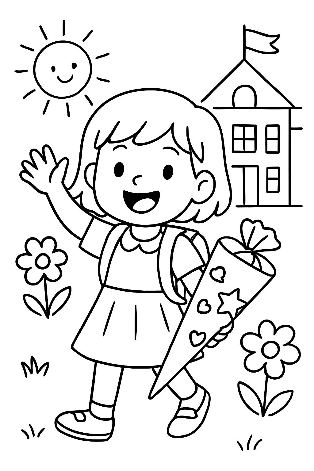 first day of school girl with short hair first day of school girl with short hair