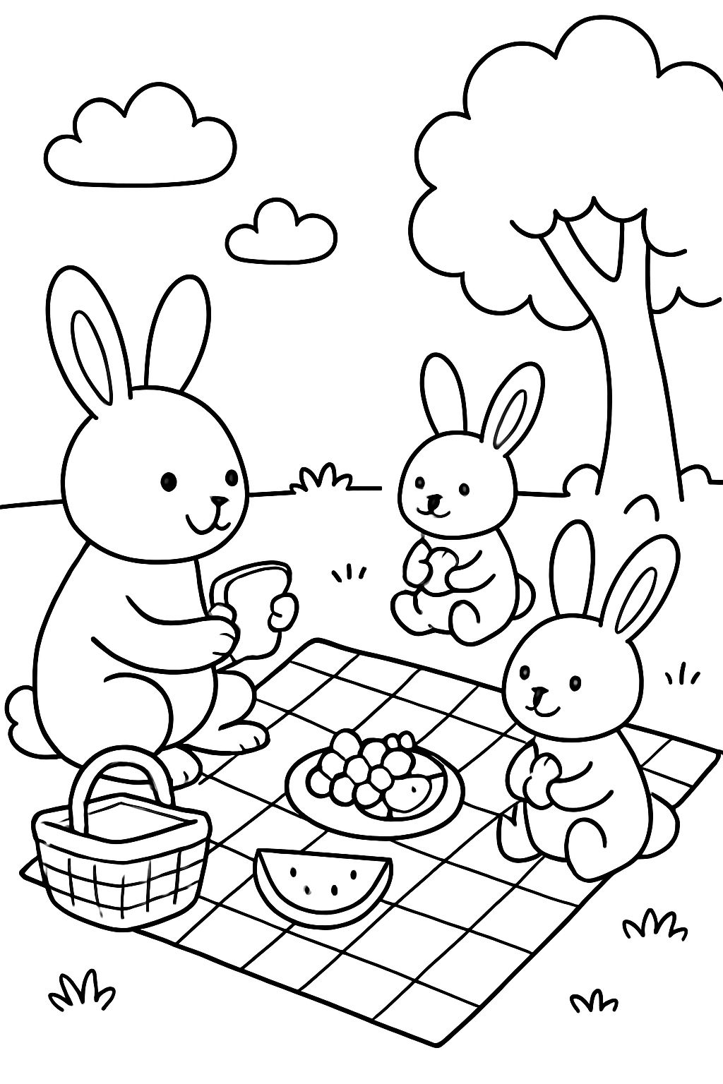 lapins faisant un pique-nique lapins faisant un pique-nique