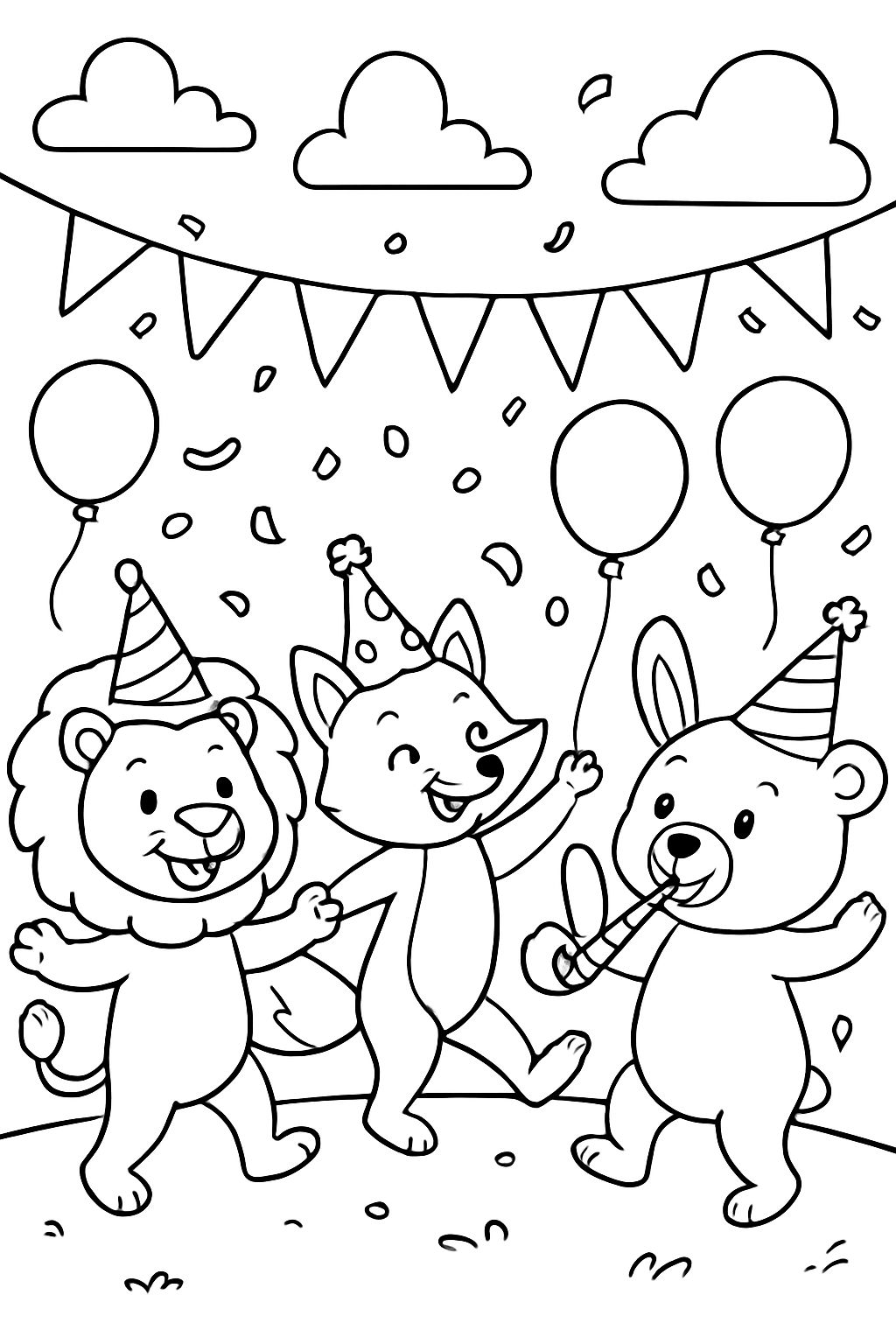 Tiere feiern ein Fest