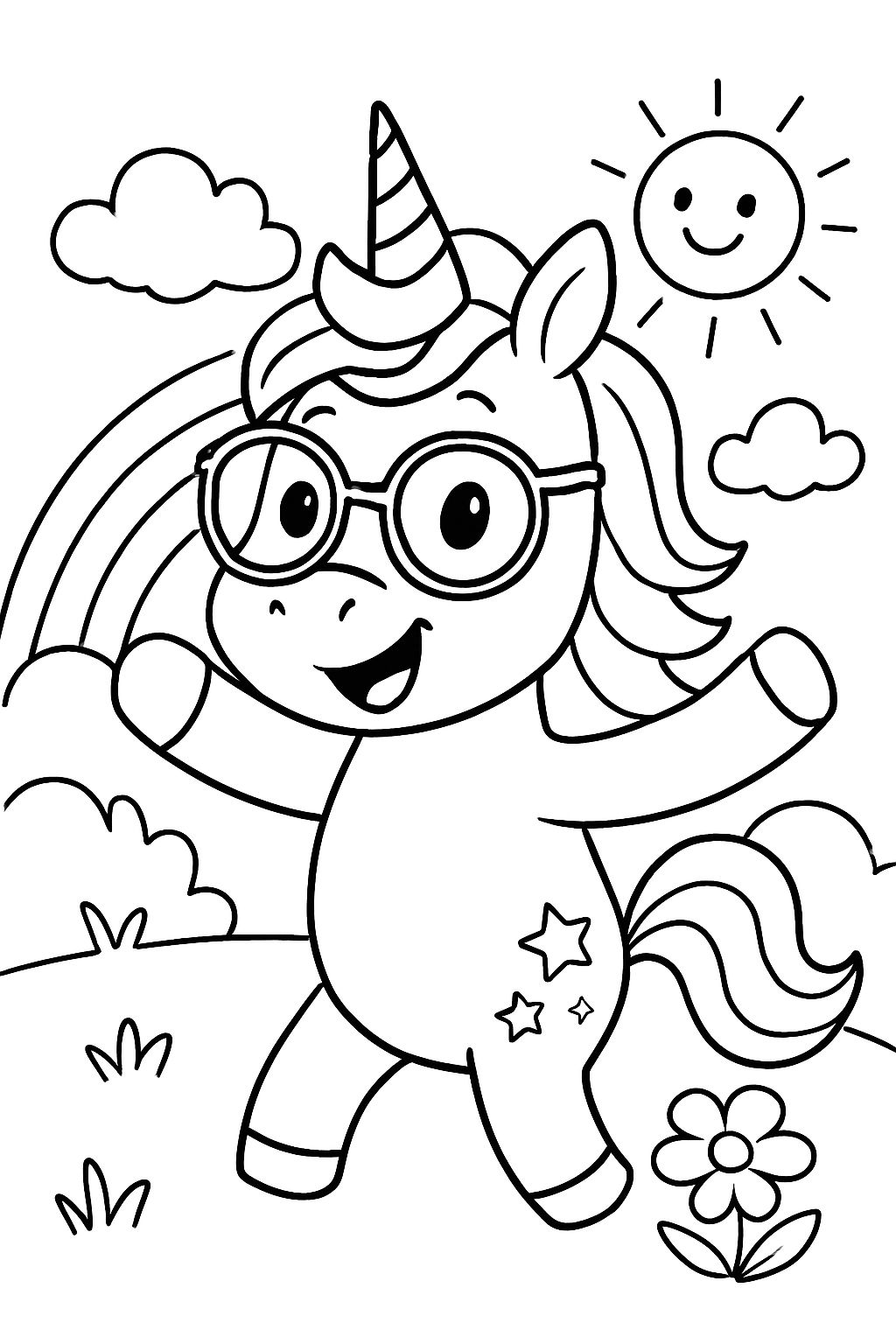 Licorne avec des lunettes