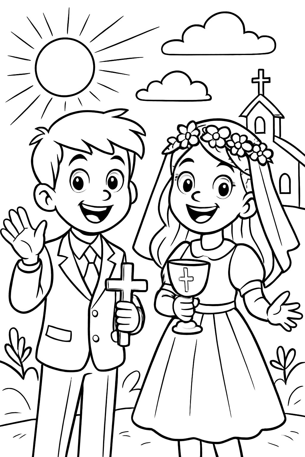 holy communion boy girl