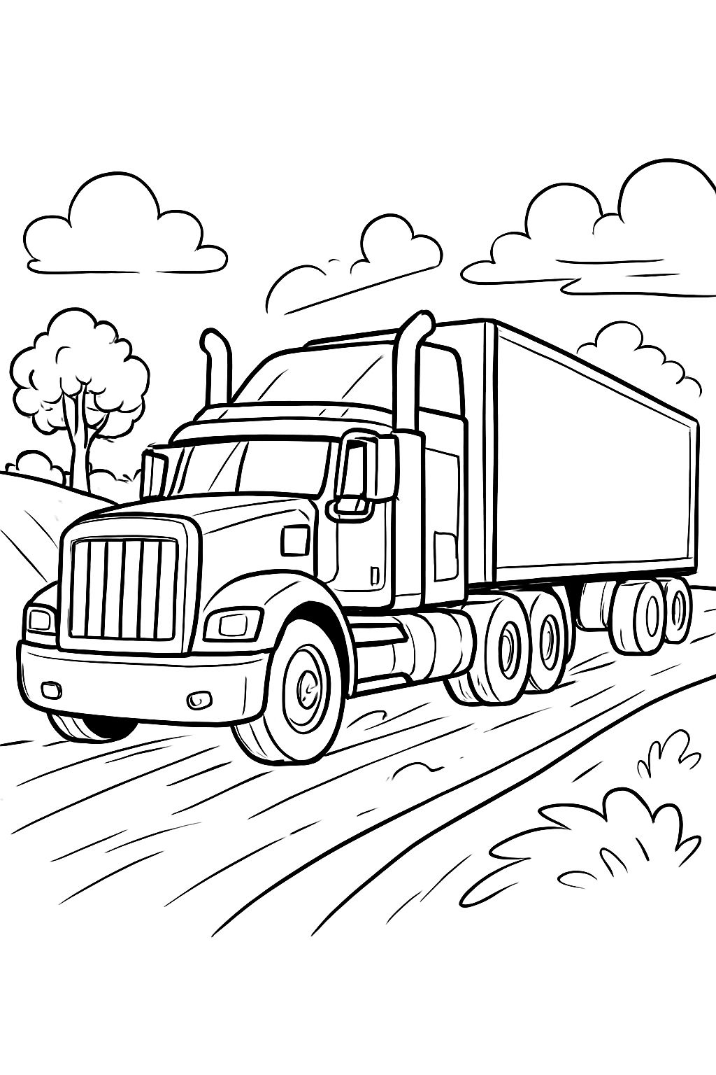 Ein Lkw mit einem Anhänger