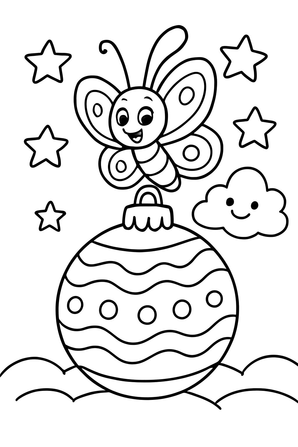 A Christmas ornament with a butterfly on top A Christmas ornament with a butterfly on top