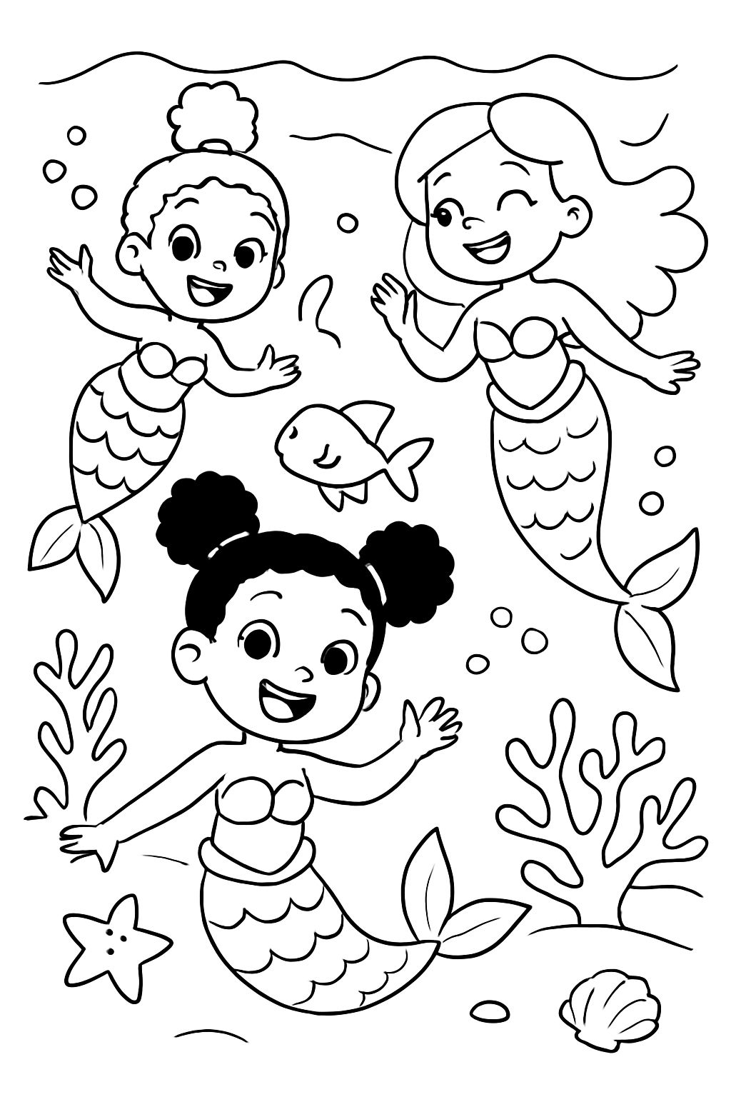 Black girl Mermaids having fun
