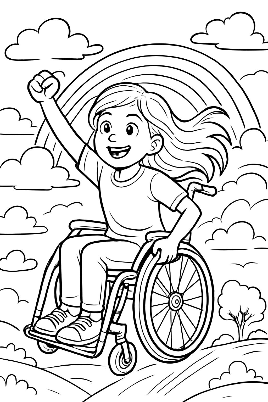 Girl in a wheelchair