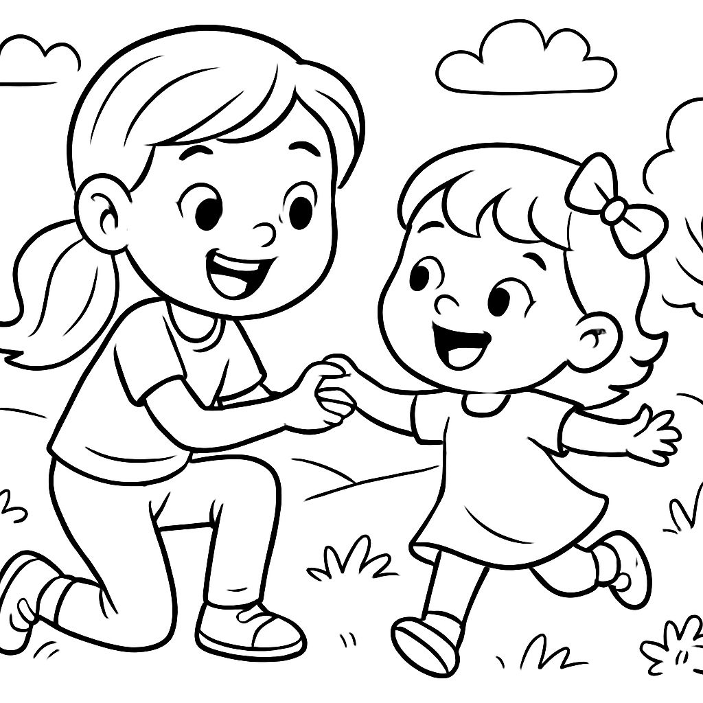 big sister little sister playing big sister little sister playing