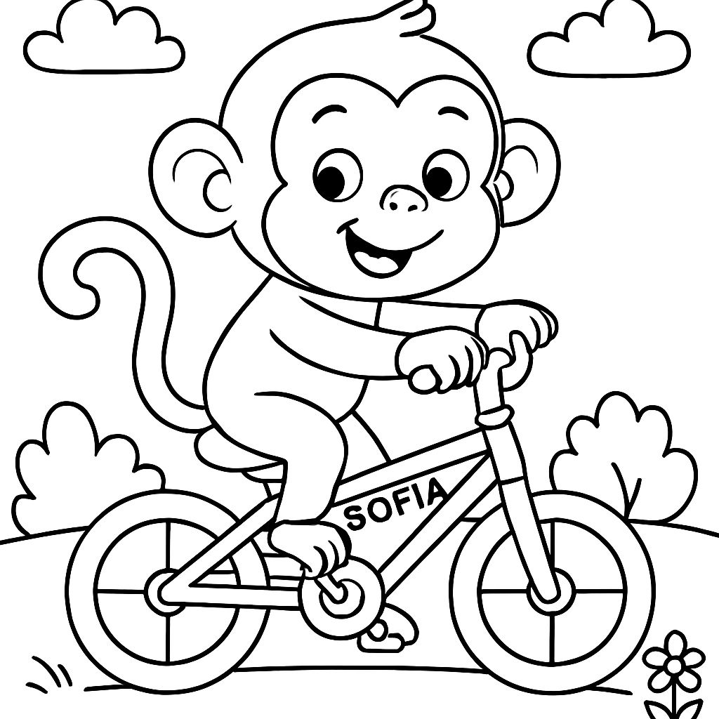 singe faisant du vélo nommé Sofia singe faisant du vélo nommé Sofia