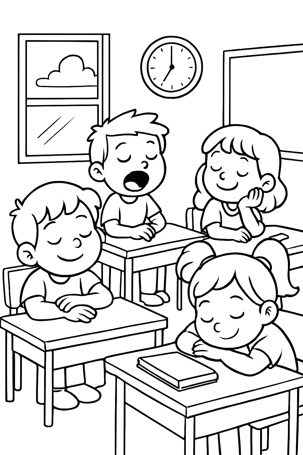 Kinder, die in der Schule schlafen