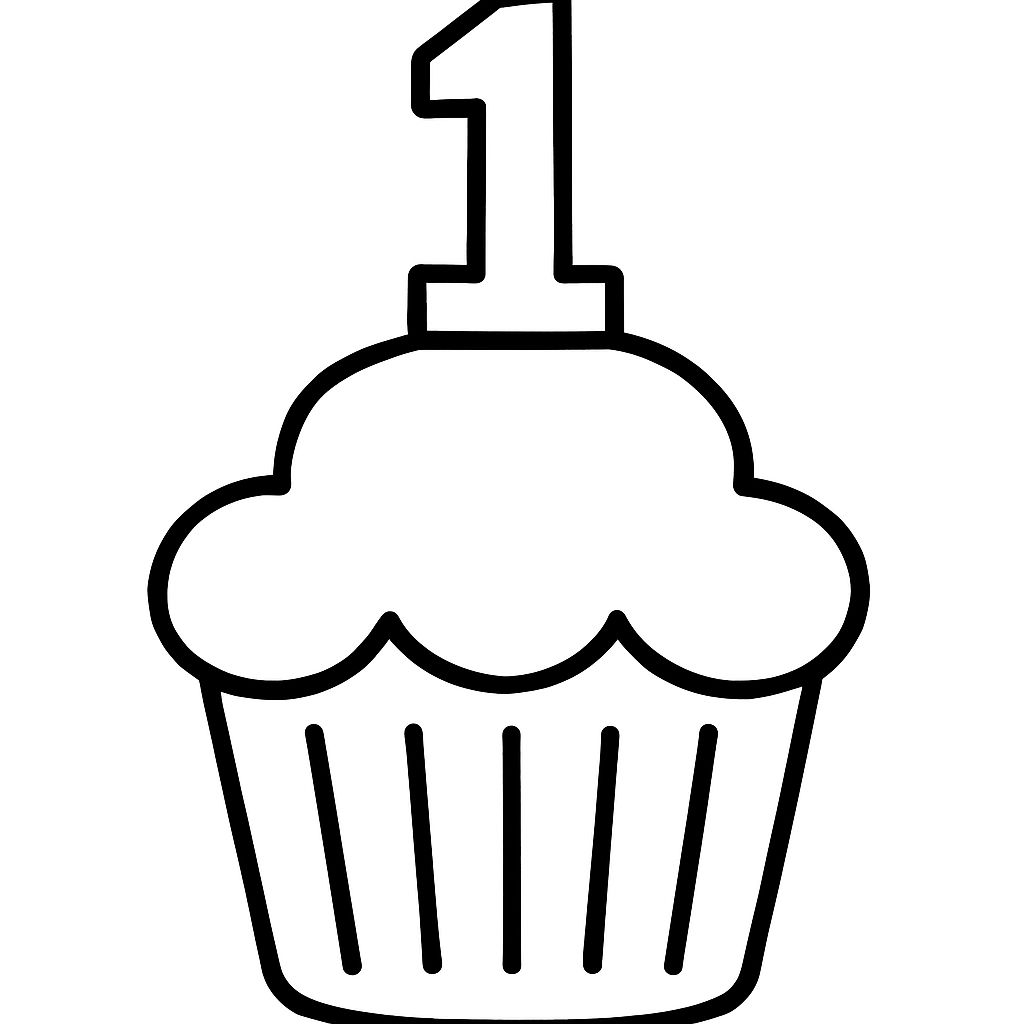 A first birthday cupcake A first birthday cupcake