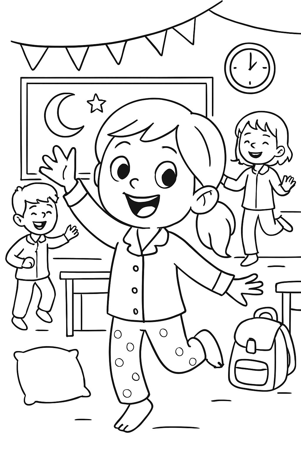 Kind Schlafparty Schule