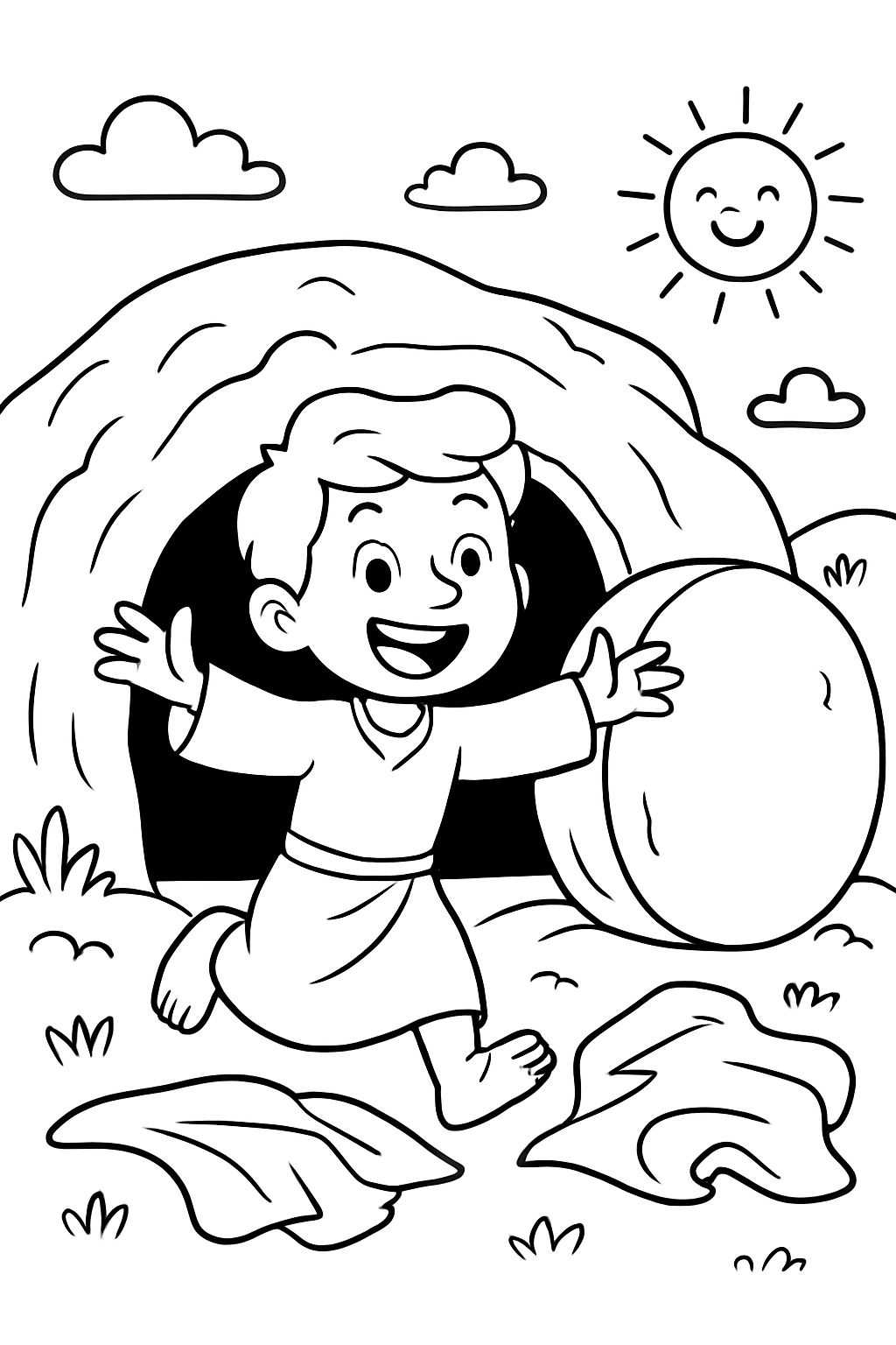 Das leere Grab mit Tüchern