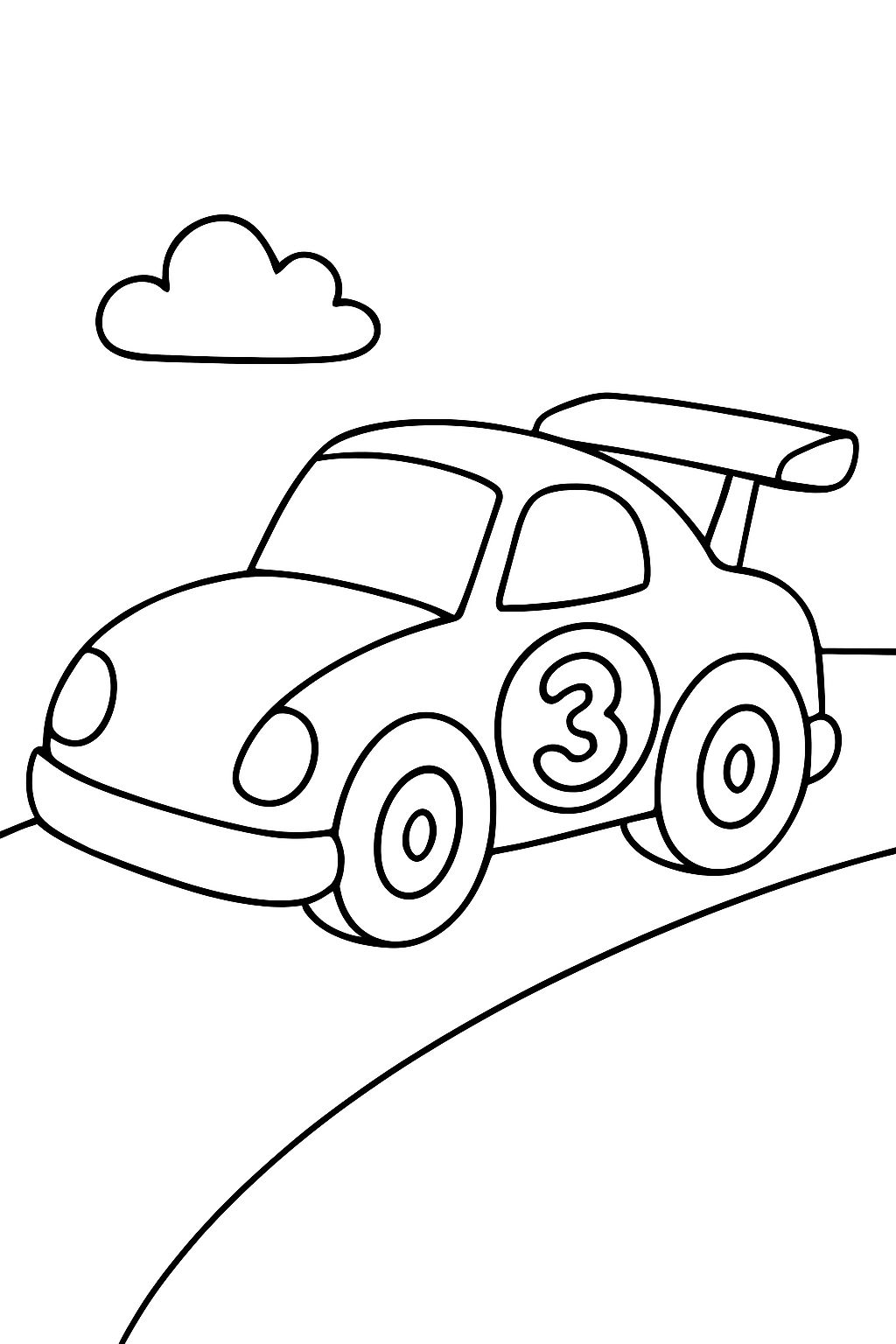 Rennauto mit der Nummer 3