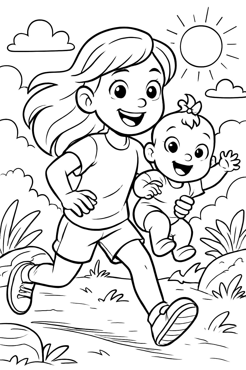 Sœurs, une grande et une bébé.