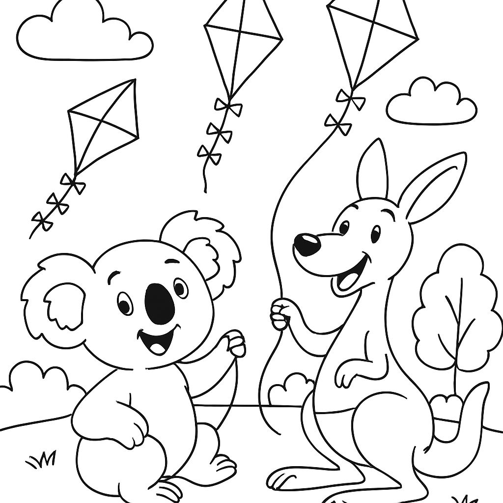 koala, kangourou, cerfs-volants koala, kangourou, cerfs-volants
