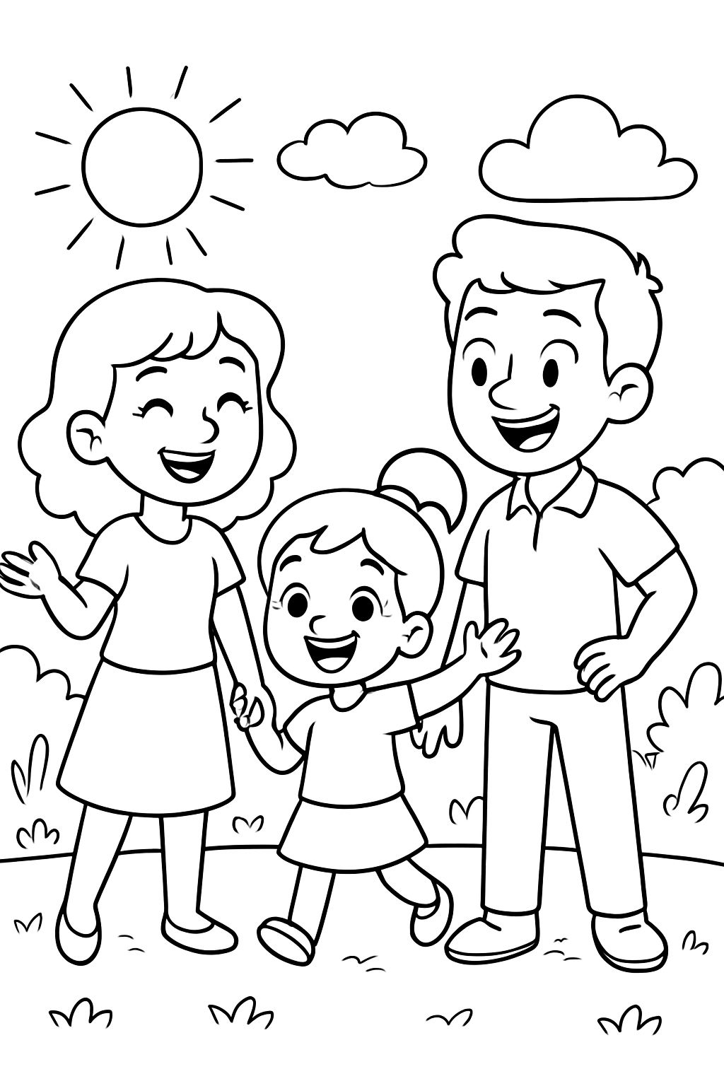 Mama und papa mit ihrer tochter