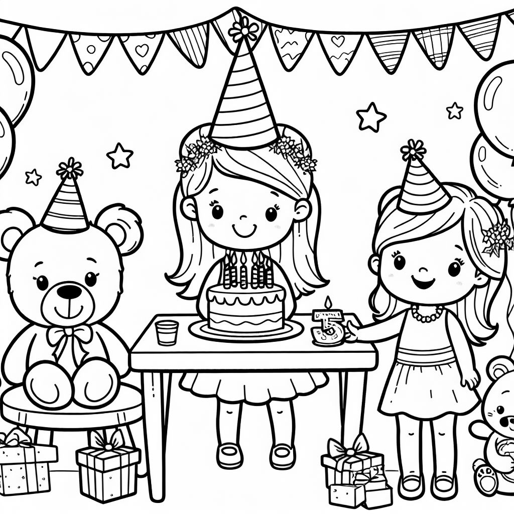 La fête d'anniversaire d'une fille de 5 ans La fête d'anniversaire d'une fille de 5 ans