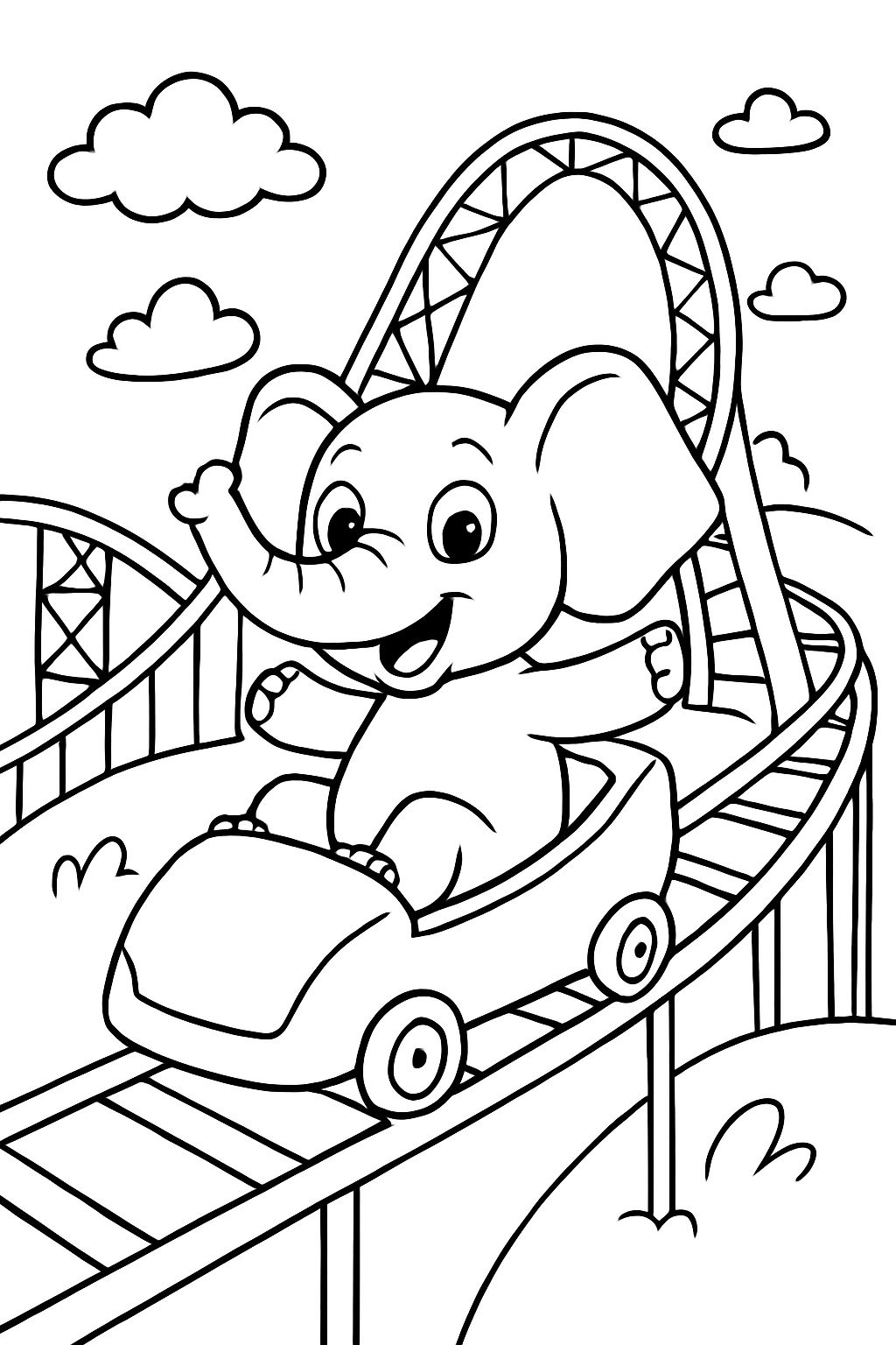 roller coaster with elephant