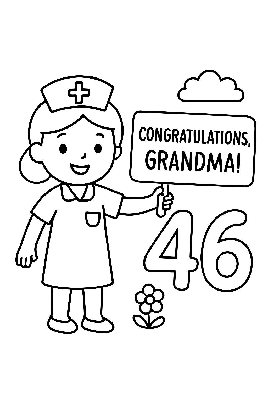 A nurse with 46 years says congratulations grandma! A nurse with 46 years says congratulations grandma!