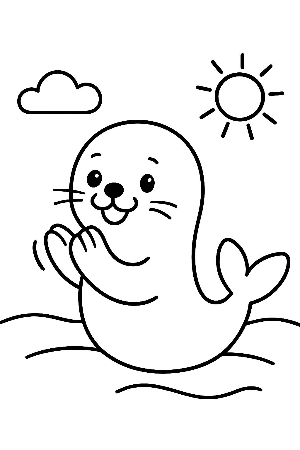 Eine applaudierende Schweinswal.