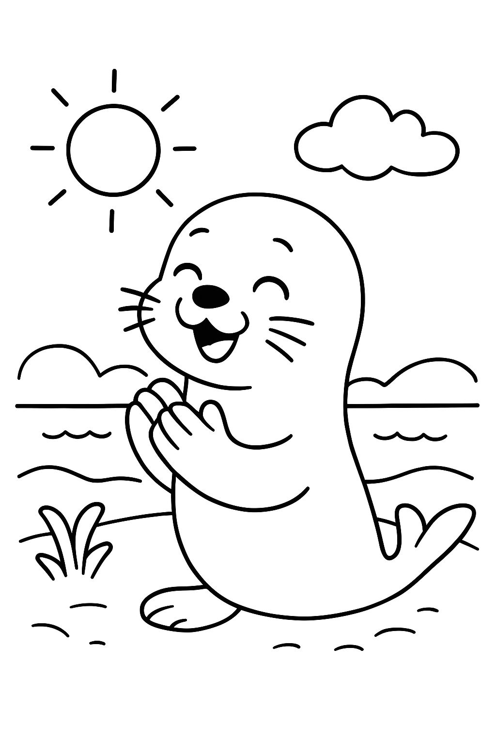 A seal clapping