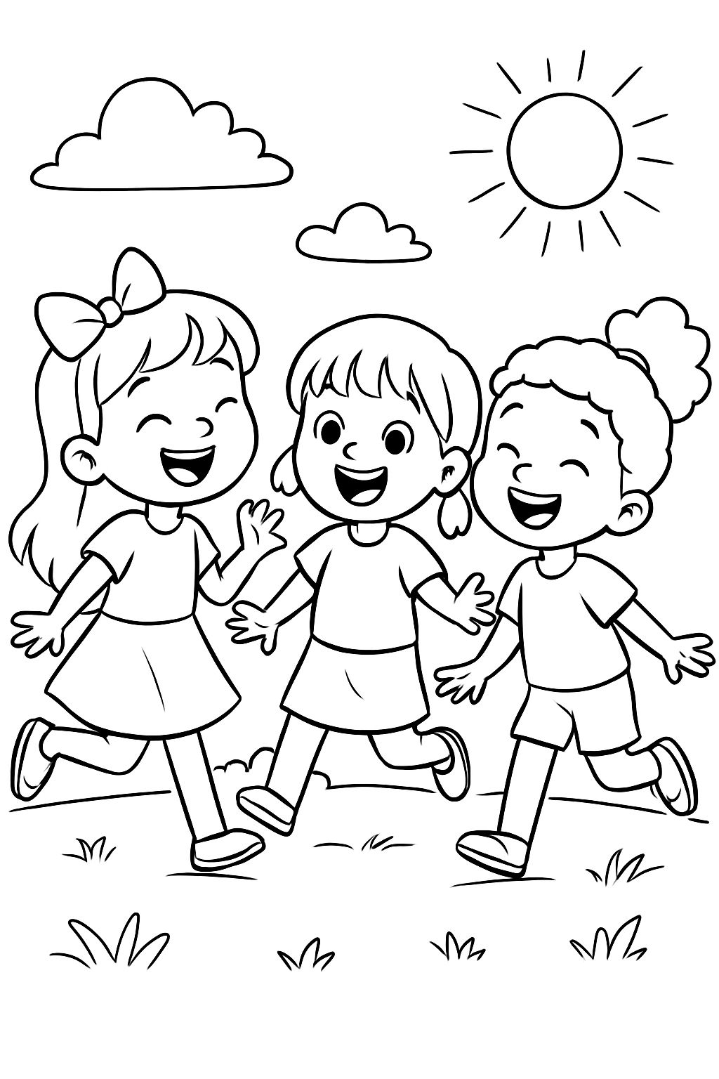 three girls playing together 4 and 5 year olds