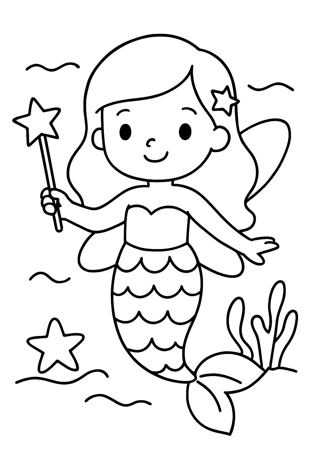 une sirène avec des ailes et une baguette magique