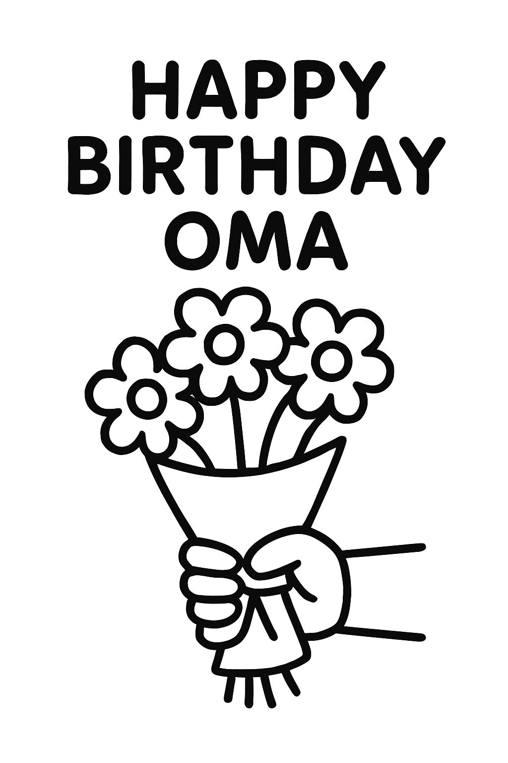 Einen blumenstrauß mit happy birthday oma Einen blumenstrauß mit happy birthday oma