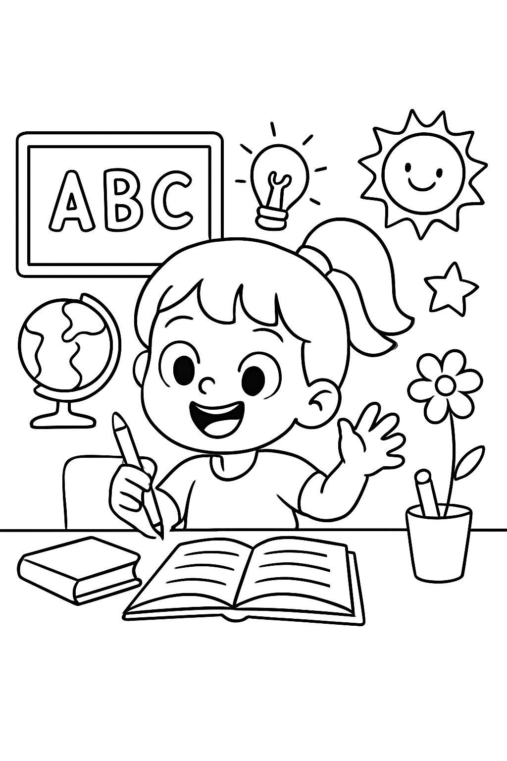 A girl learning