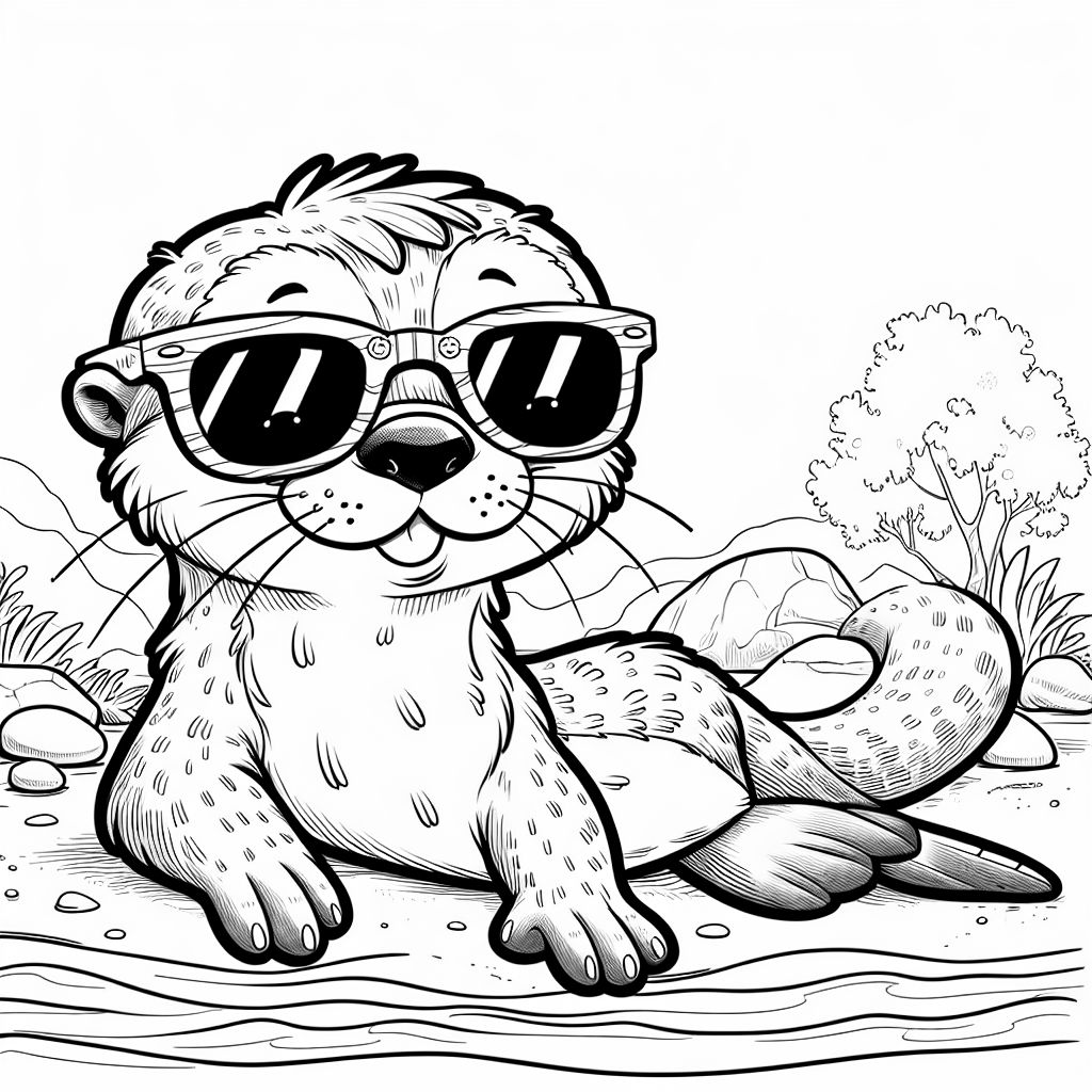 Ottor mit Sonnenbrille Ottor mit Sonnenbrille