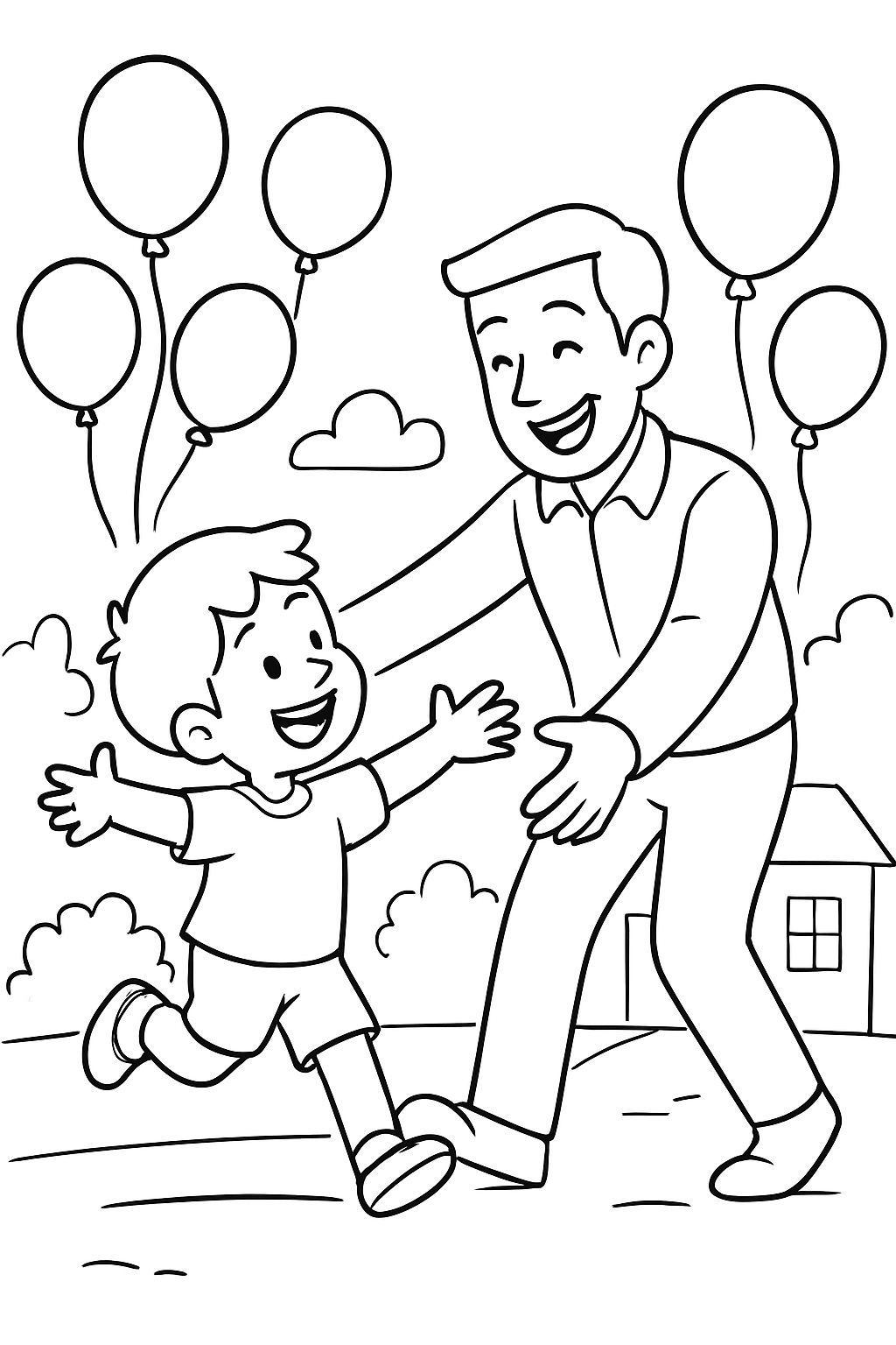 Daddy! Welcome home! (with balloons around it)