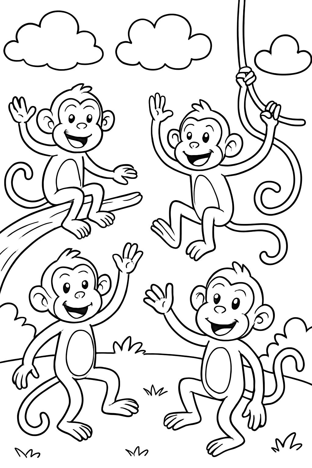 Cinq petits singes