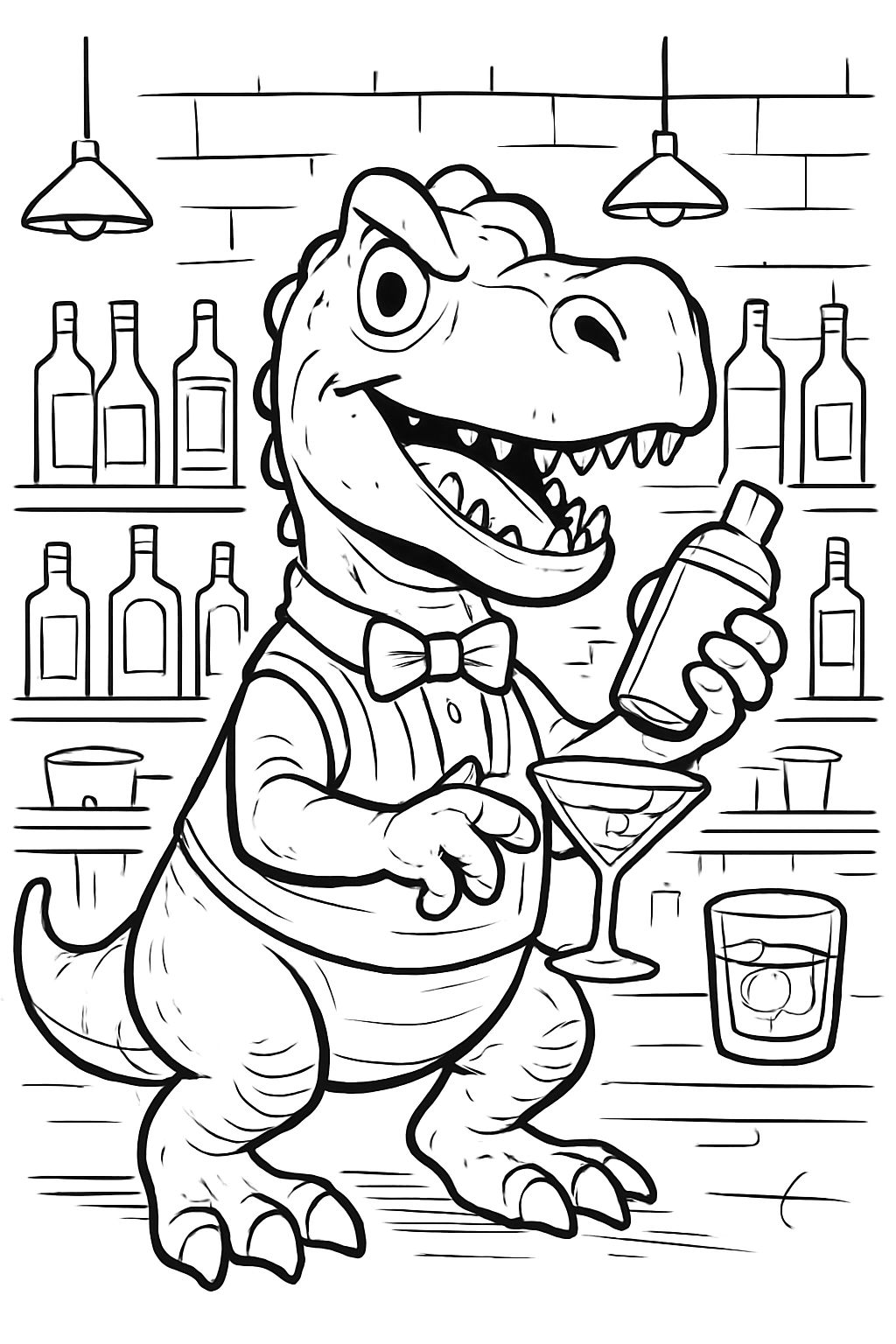 Funny Barman Dinosaur