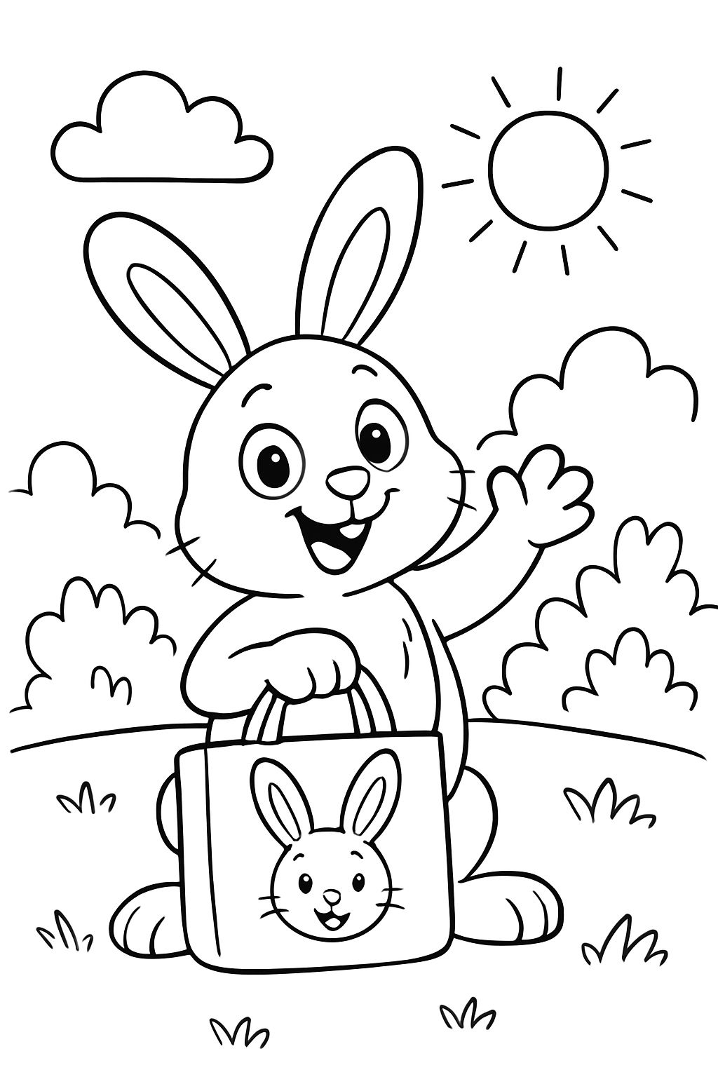 Bag with rabbit image