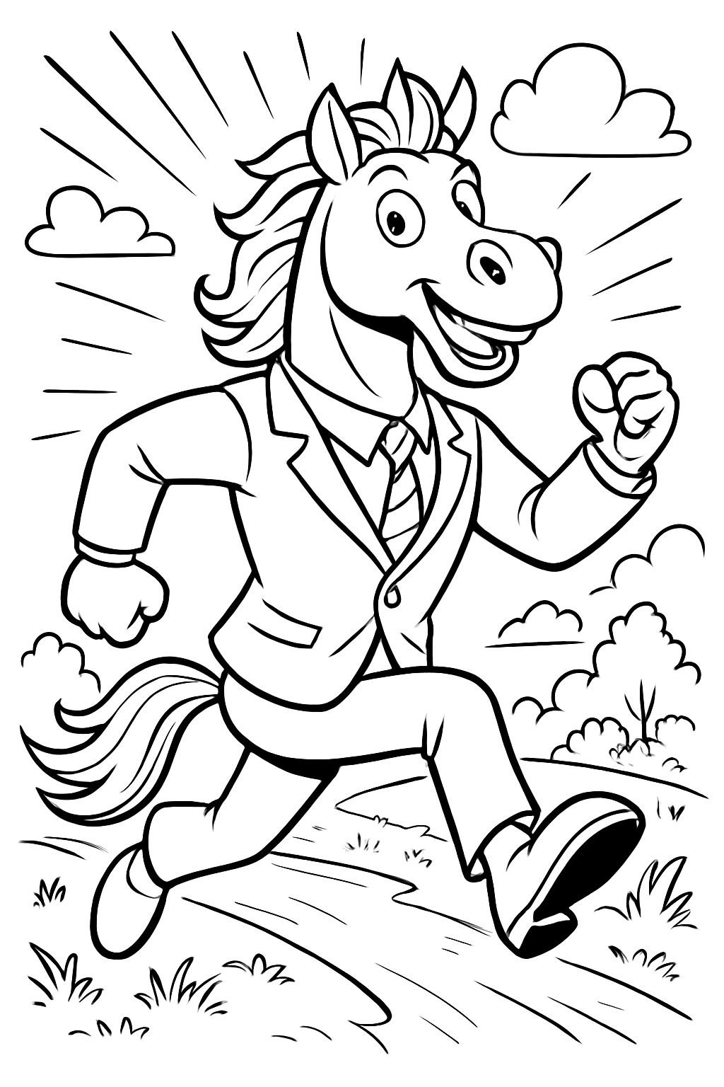 A horse in a suit