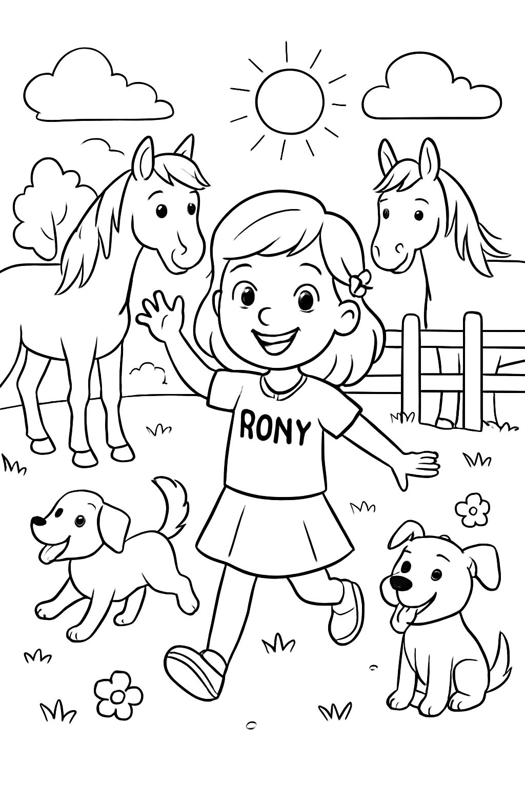 Com o nome, Romy e cavalos e cães