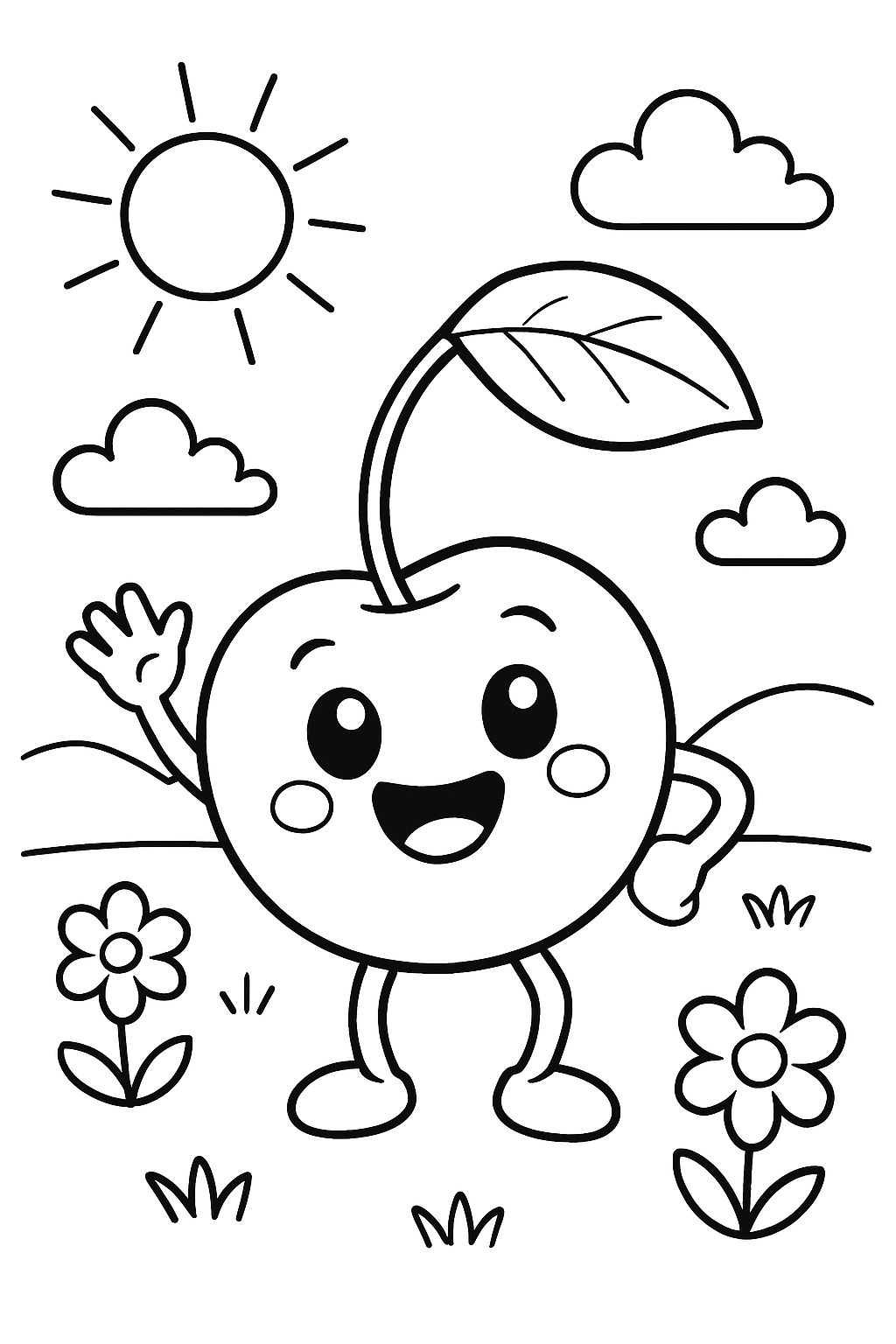 uma cereja com rosto