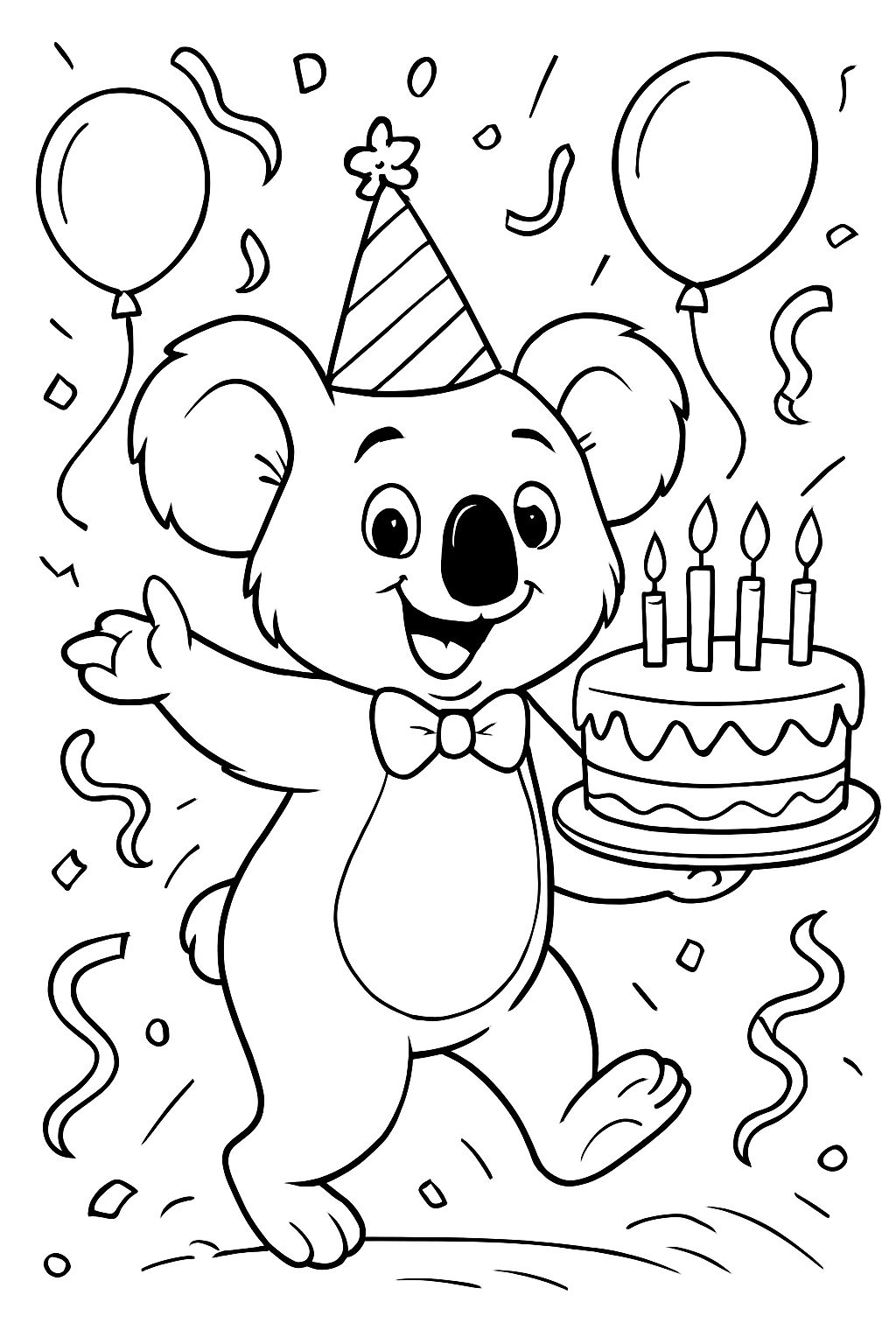 a koala having a birthday