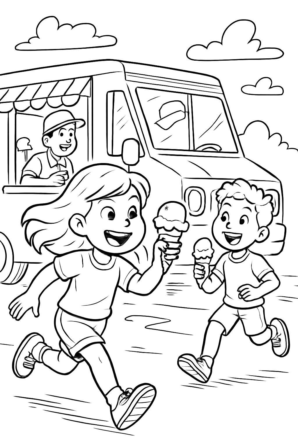 children buying ice cream
